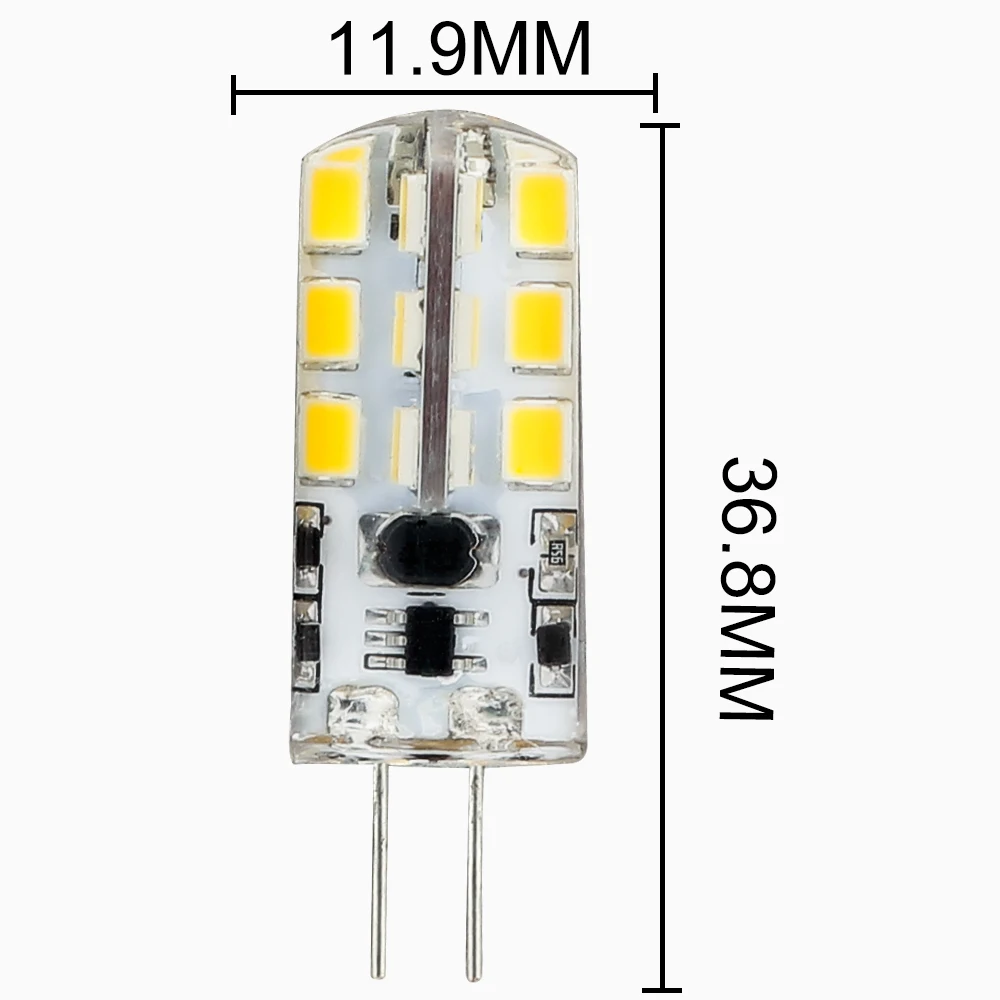 Светодиодная лампа G4 SMD3014 2835 с 24 чипами энергосберегающая 6 Вт переменный ток 12 В
