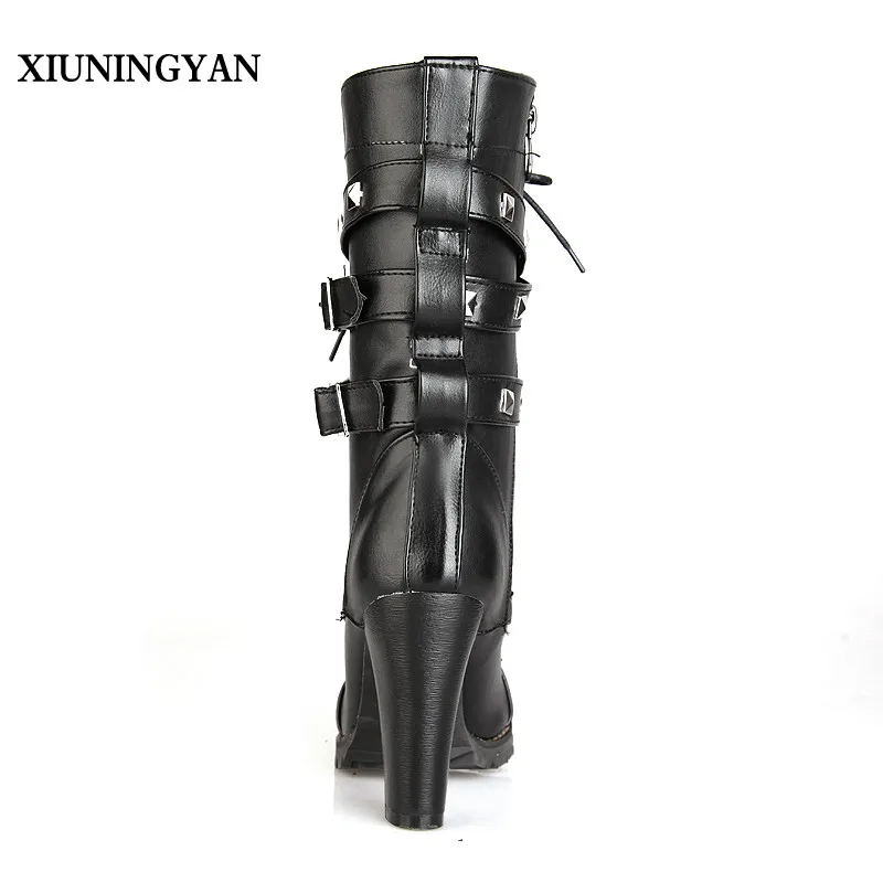 Ботинки XIUNINGYAN женские на шнуровке модные короткие мотоботинки в готическом