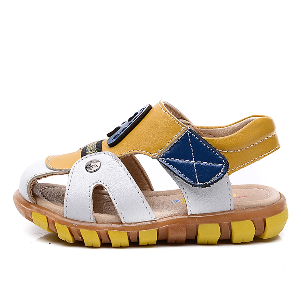 Летняя детская обувь из натуральной кожи для мальчиков мягкие открытые сандалии