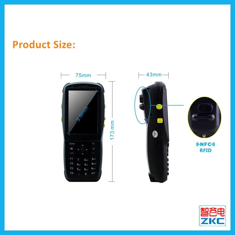 Портативный сканер QR-кода ZKC3501 PDA NFC RFID ридер для склада на складе базе Android |
