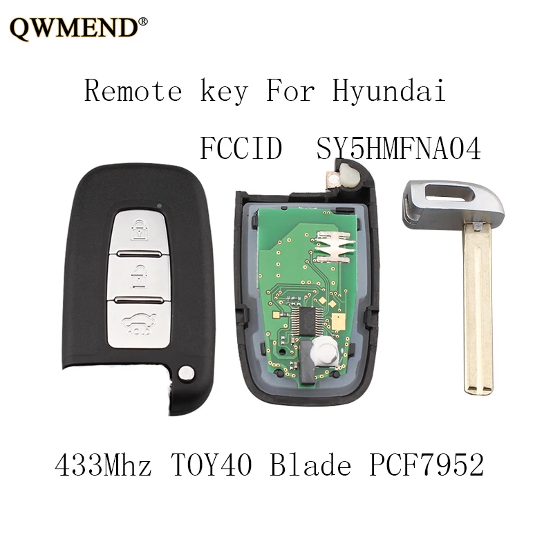 QWMEND 433 МГц Автомобильный Дистанционный смарт ключ для HYUNDAI I30 I45 Ix35 Genesis Equus Veloster Tucson