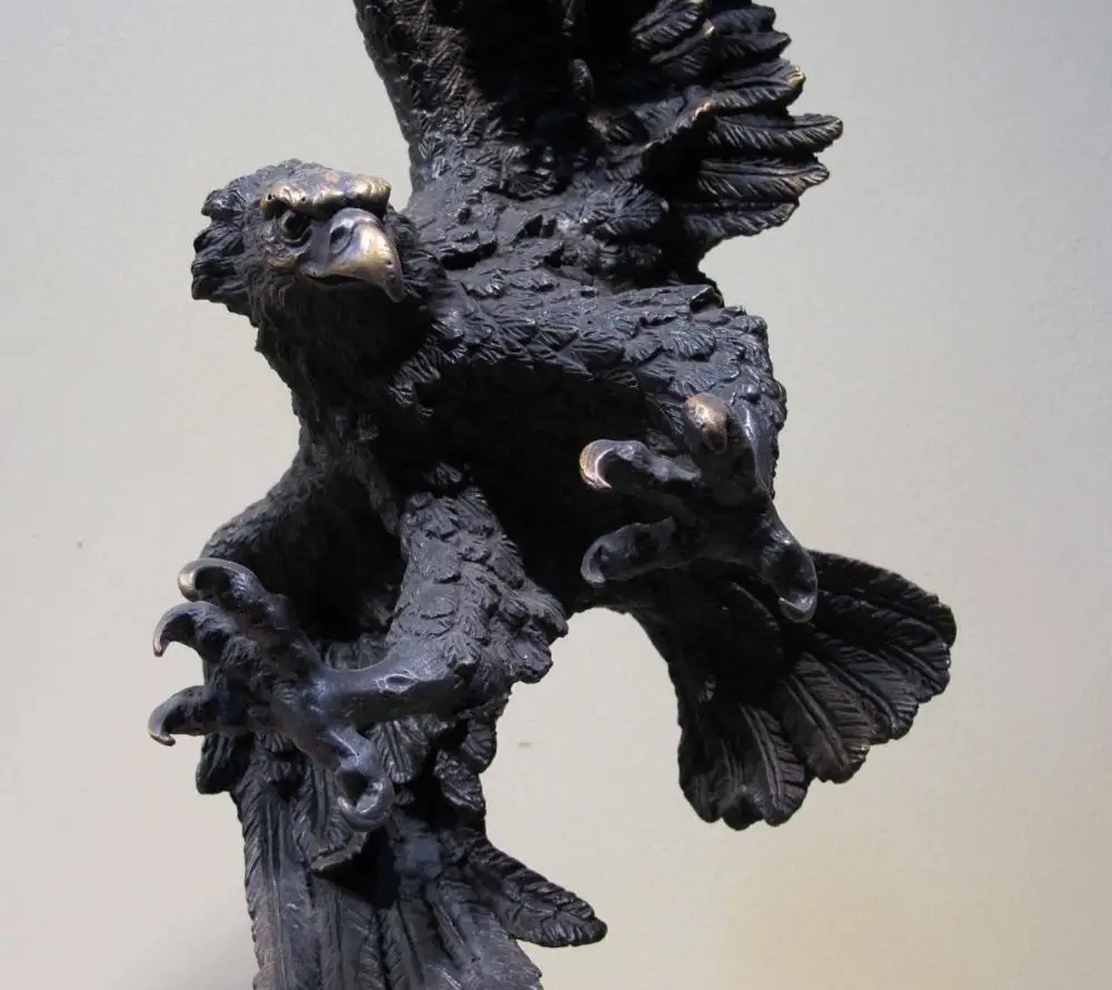 ZSR художественный Декор медный бронзовый мраморный основа Статуэтка Аравия Орел