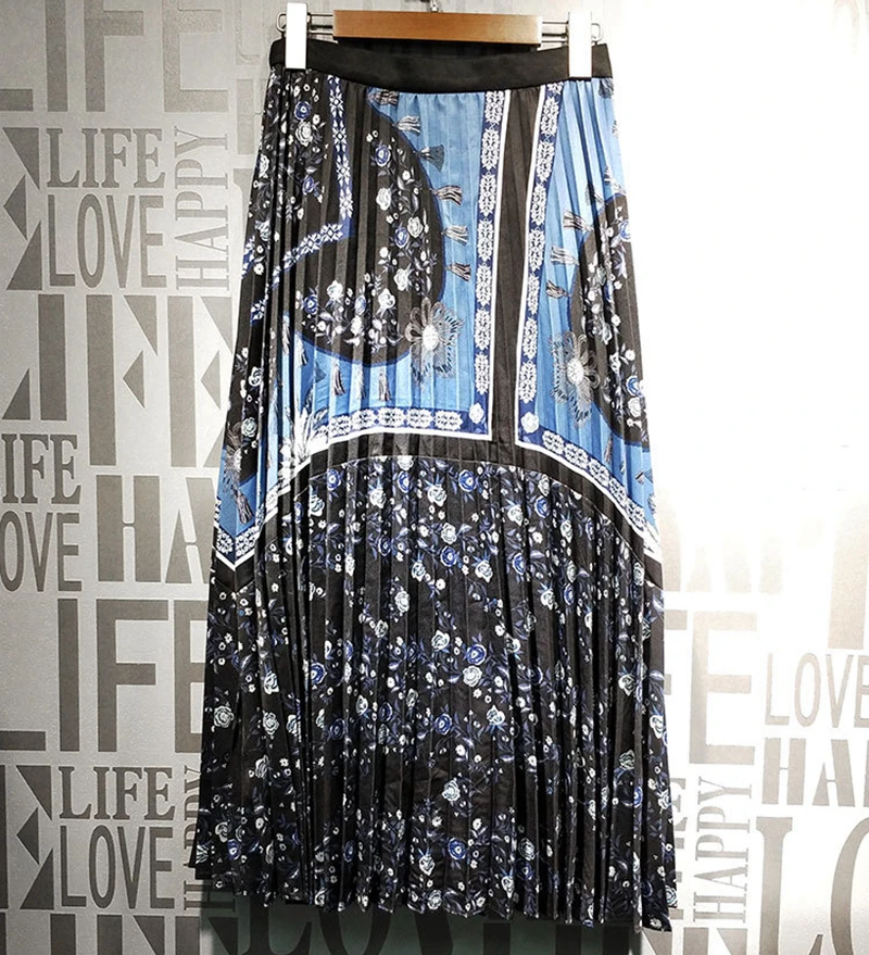 2019 Подиумные женские юбки летний цветочный принт винтажный Национальный Стиль