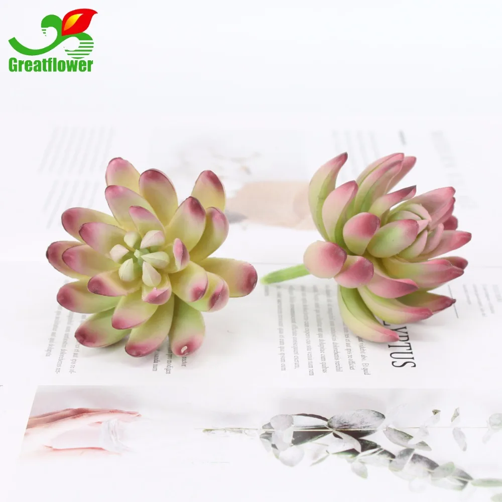 Artificial succulent adorable plant-formed mini ornaments fake flowers PVC material party decor | Дом и сад