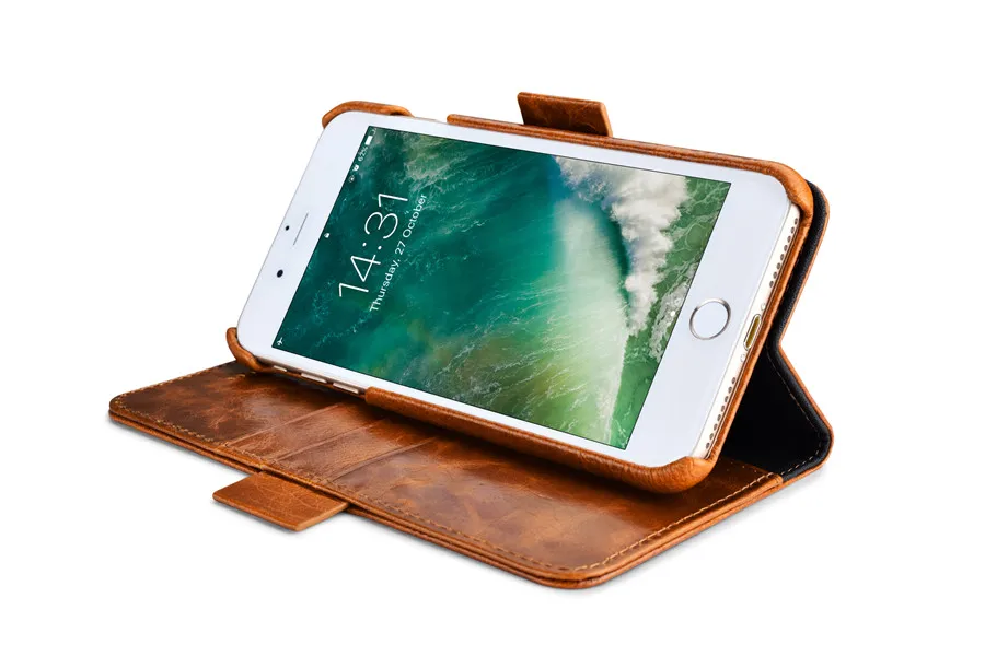 Марка icarer Оригинальный Роскошный Пояса из натуральной кожи флип чехол для iPhone 7