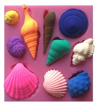 1PCS Beautiful Sea Shell And Conch Shape Silicone 3D Mold Cookware Dining Bar Non-Stick Cake Decorating Fondant Soap Mold C072