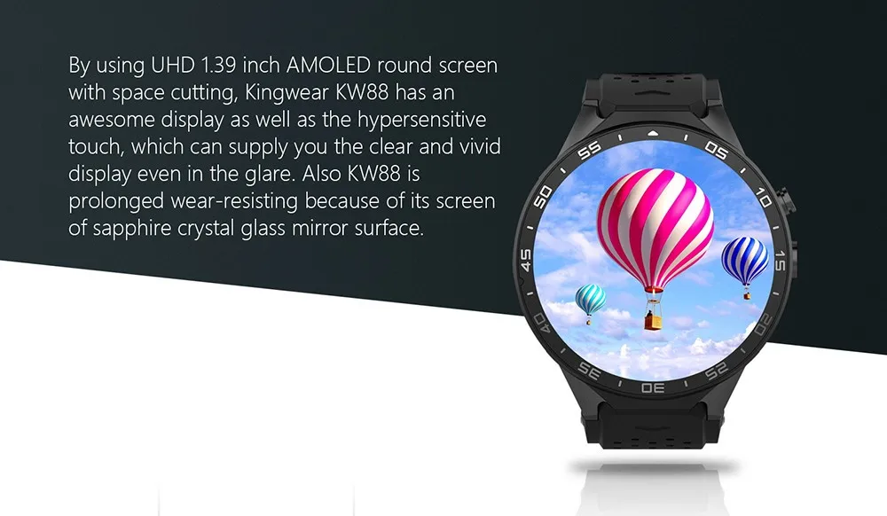 Смарт-часы Kingwear KW88 gps Bluetooth WiFi 3g Android фитнес-трекер сердечного ритма Смарт-часы PK samsung gear S3 lem5 a9