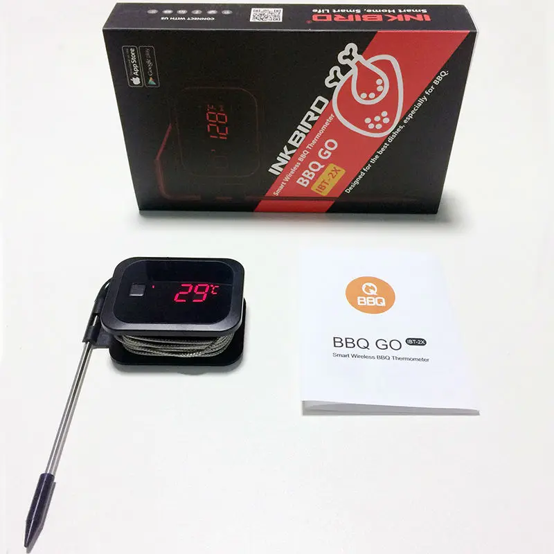 Inkbird Цифровой приготовления Bluetooth беспроводной гриль мясо печь барбекю еда термометр C/F с 2 нержавеющая сталь зонды и бесплатное приложение