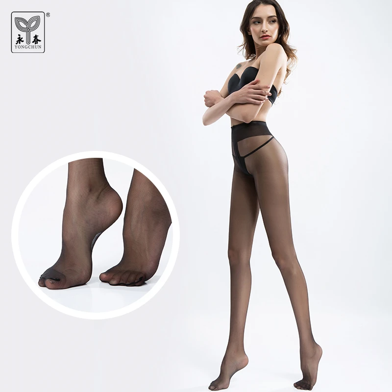 YONGCHUN чулки колготки 5dt T-crotch сексуальная мода Tiptoe прозрачный Core-spun из капроновой