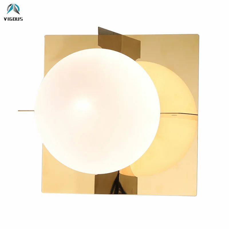 

D20cm Lustre Gold Metal Wall Lamp G9 Luminarias Led Wall Scones Corridor Led Lighting Lamparas Frosted Glass Shades Lamparas