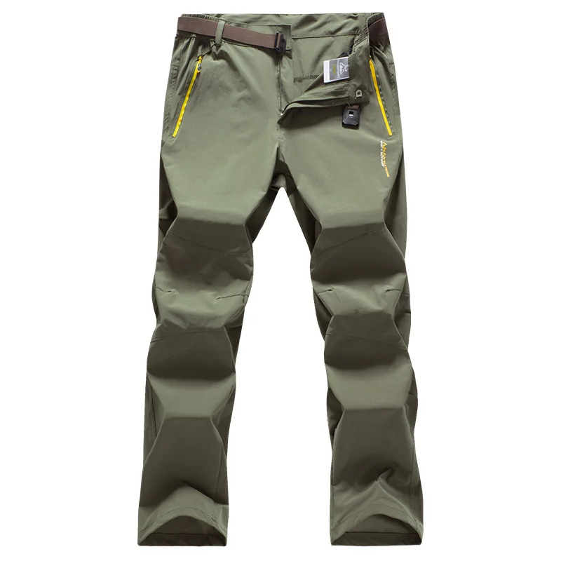 Men Army Green Горные летние мужские и женские быстросохнущие походные брюки для спорта на открытом воздухе, кемпинга, рыбалки, скалолазания, треккинга, тонкие мужские брюки VA554 - Цвет: Men Army Green