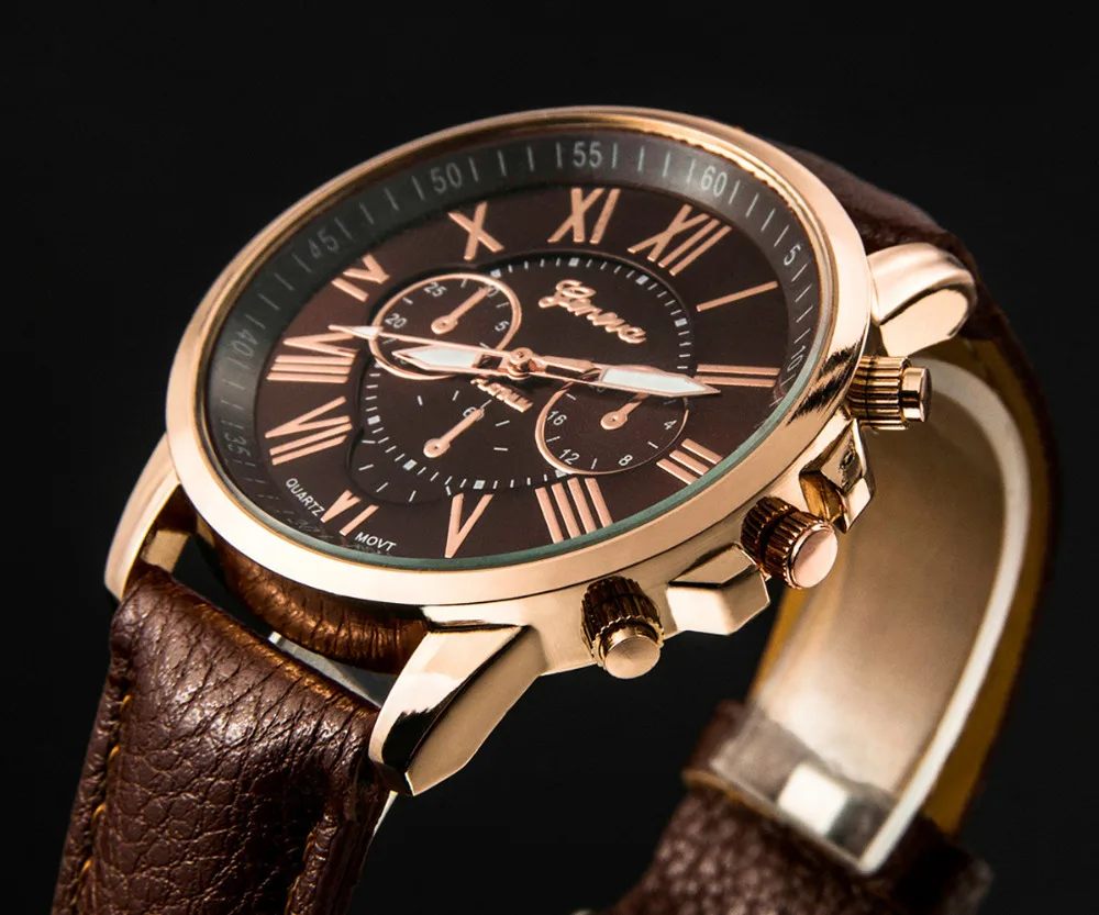 Женские кварцевые часы с круглым циферблатом из ПУ кожи|wristwatch girl|wristwatch womenwristwatch