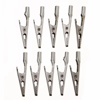 10pcs 51mm length electrical crocodile clamps cable lead testing metal stainless steel alligator clips clamps