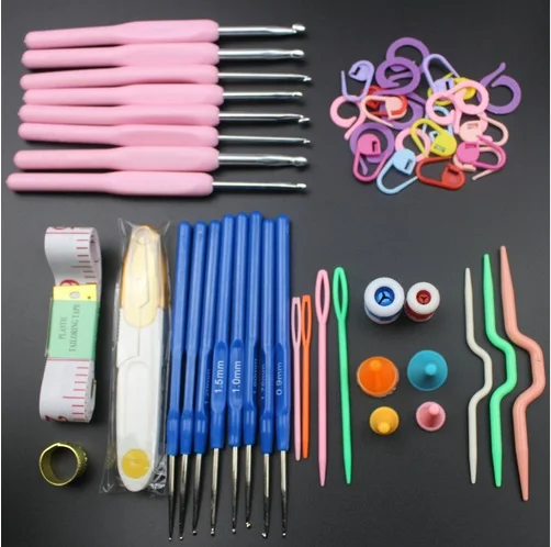 Набор инструментов для вязания 16 шт. крючков и чехлов|crochet set|craft crochetknitting needles |