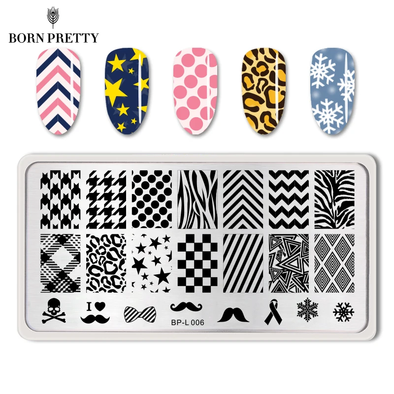 Классические Узоры Ногтей Штамп Плиты Шаблона Изображения Born pretty BP-L006 12.5x6.5 см#17924
