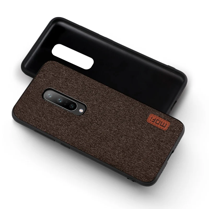 Coffee Чехол для oneplus 7 pro, чехол MOFI One Plus 7, задний тканевый чехол для 1+ 7, полный Чехол, мягкий силиконовый чехол, OP7, жесткий матовый чехол 6,5'' - Цвет: Coffee
