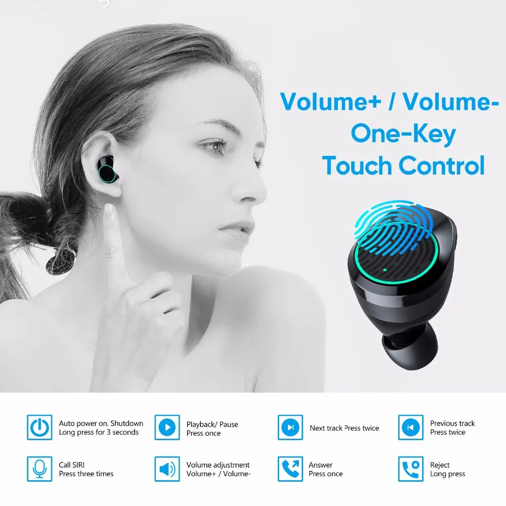 TWS Bluetooth наушники с микрофоном Bluetooth 5,0 Ture беспроводные вкладыши наушники спортивные гарнитуры для мобильных игр смартфон Iphone
