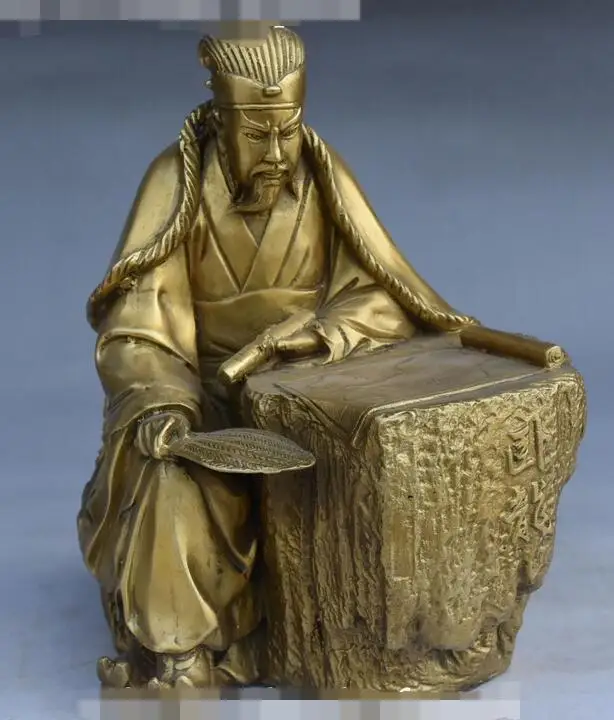 9 &quotкитайские древние три царства из чистой бронзы Статуя Дракона Zhuge Liang|statue