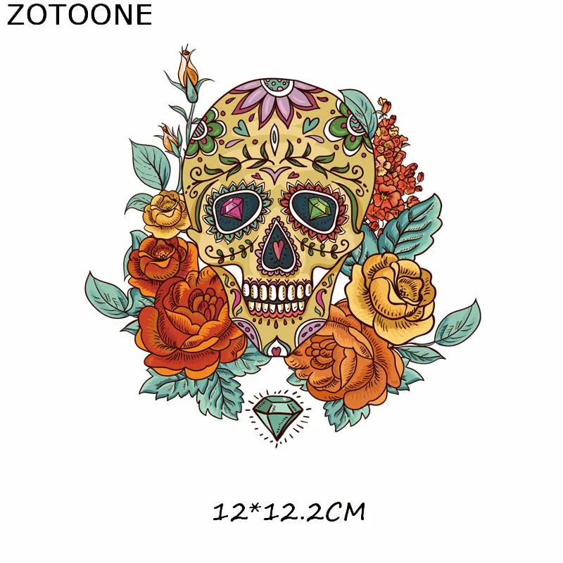 ZOTOONE Череп Панк Железный На Переводные патчи Аппликации для одежды футболки плавкие патчи термо-Стикеры для одежды Аппликации на одежду