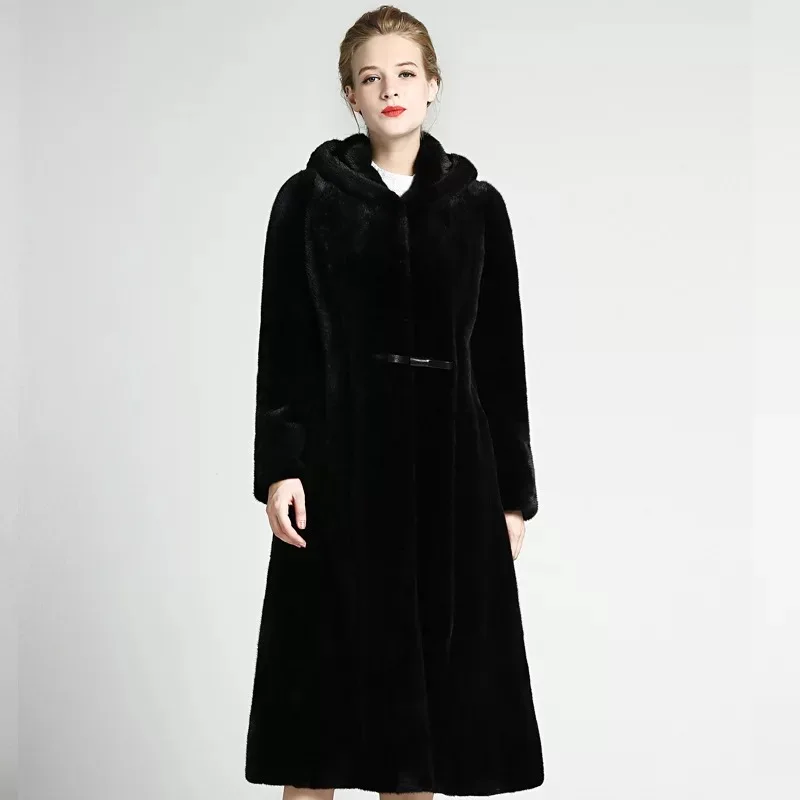 2021 брендовая роскошная женская куртка из натурального меха норки длинный стиль с