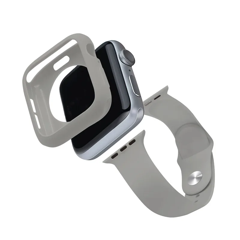 ТПУ protectiver чехол и ремешок 2 в 1 костюм для наручных часов Apple Watch, версии 4 44/40 мм браслет для наручных часов iWatch серии 3/2/1 42/38 мм