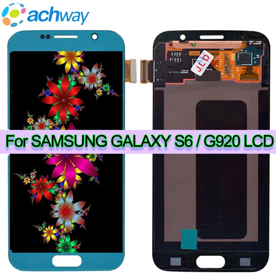 100% оригинальный рабочий ЖК экран S6 для Samsung G920 дисплей с дигитайзером сенсорного
