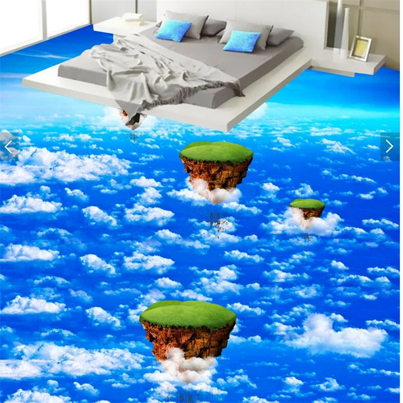 3D самоклеющиеся напольные покрытия для пола подвешивание воздуха остров