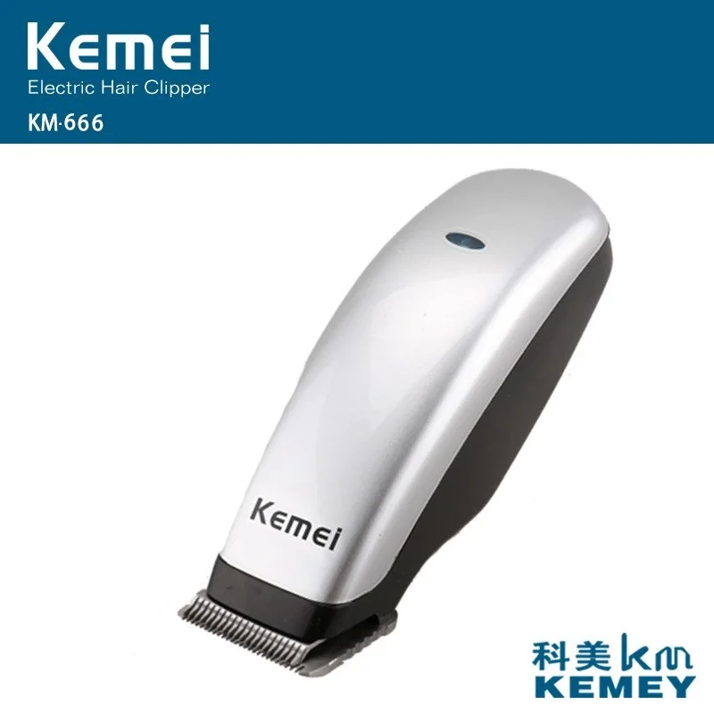 KM-666 Mini Hair Clipper Dry Battery Trimmer Groomer Cordless Self-Haircut Kit For Men Style Tools