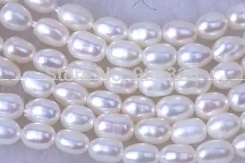 Оптовая продажа 10 пряди AA 6*10 мм белый рис пресноводный жемчуг|bead wholesale|beads beadsbeads