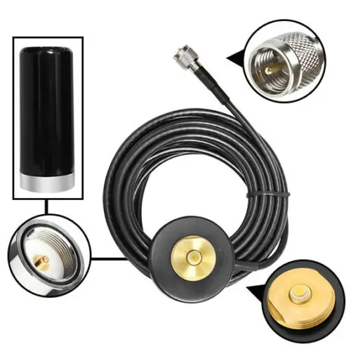 

Magnet Mount NMO Base With Mini-UHF Connector and 380-470MHz antenna 2Way Radio