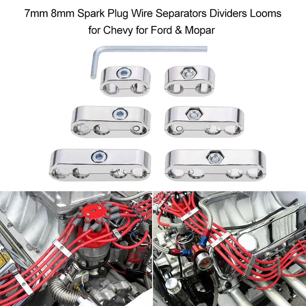 7MM 8MM Universal Spark Plug Wire Splitter / Engine Distributor (Silver) | Автомобили и мотоциклы