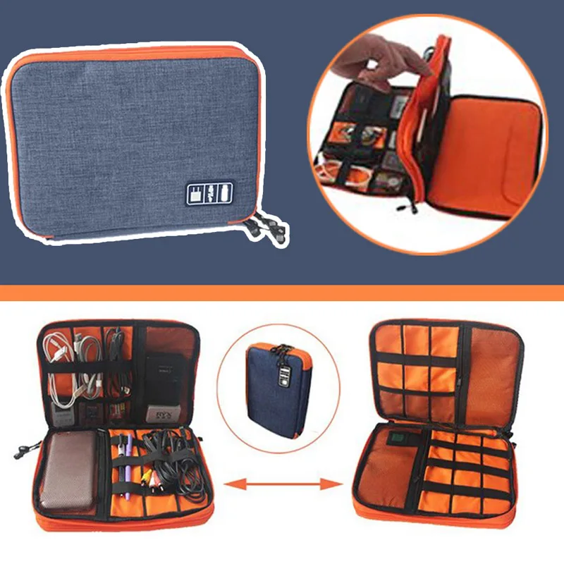 Двойной Слой Организатор Системы Kit Case Цифровых Устройств Гаджет USB Флэш