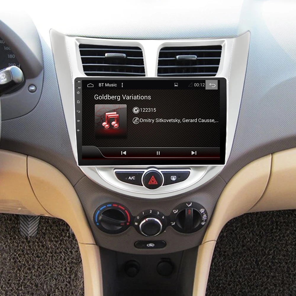 Eunavi 4G + 64G 6 ядерный android 9 0 автомобильный dvd для hyundai Solaris Verna Accent 2010-2018