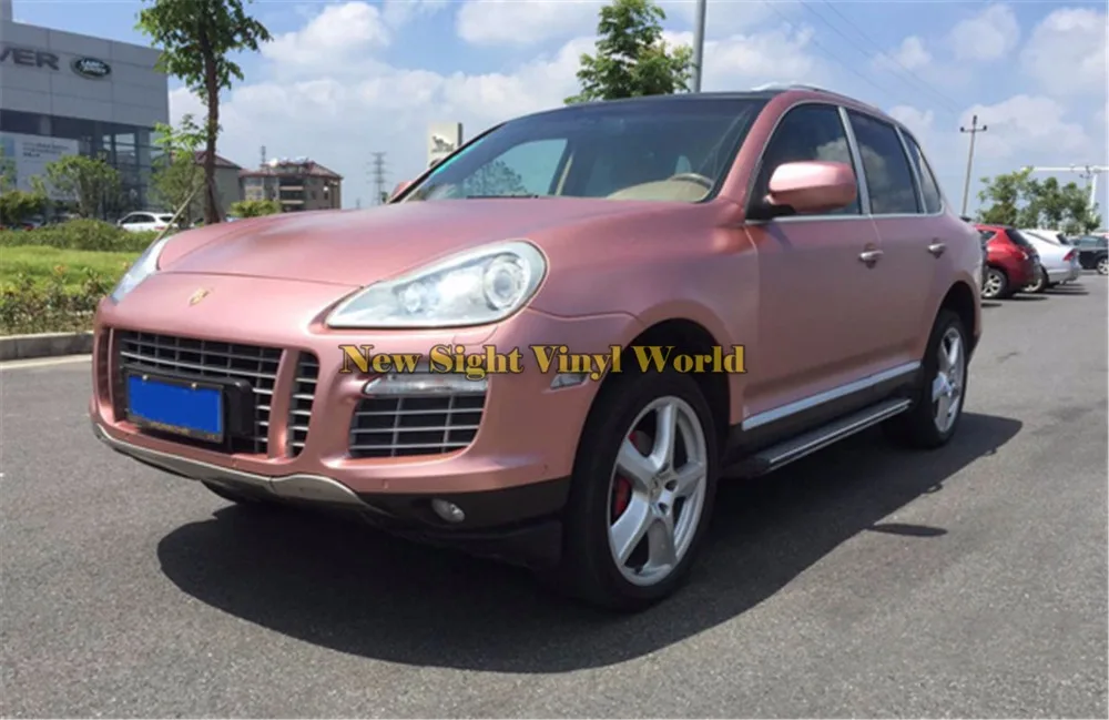 Виниловая матовая сатиновая Хромированная пленка цвета розового золота лучшего