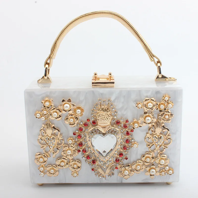 Сумка кошелек Haeart из акрила с бриллиантами для свадебной вечеринки|bag purse|mini