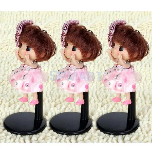 3x Black Adjustable Doll Bear Stands Display Holder Plastic Base 11-14cm for Teddy Suitable Dolls and Action Figures | Игрушки и хобби