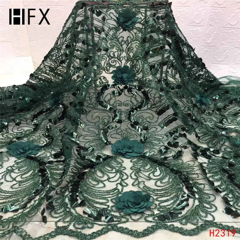 HFX новый стиль французская кружевная ткань 3D цветок африканская Тюлевая сетчатая