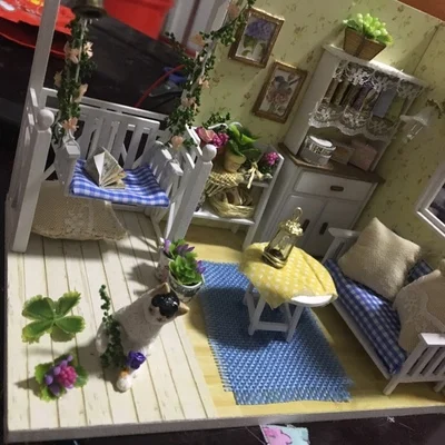 Кукольный дом мебель Diy Миниатюрный пылезащитный чехол 3D Деревянный Miniaturas кукольный домик игрушки кошка подарки на день рождения дневник котенка
