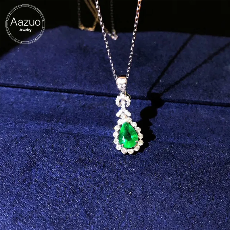 Aazuo 100% 18 К желтого золота ювелирные изделия природный изумруд настоящий