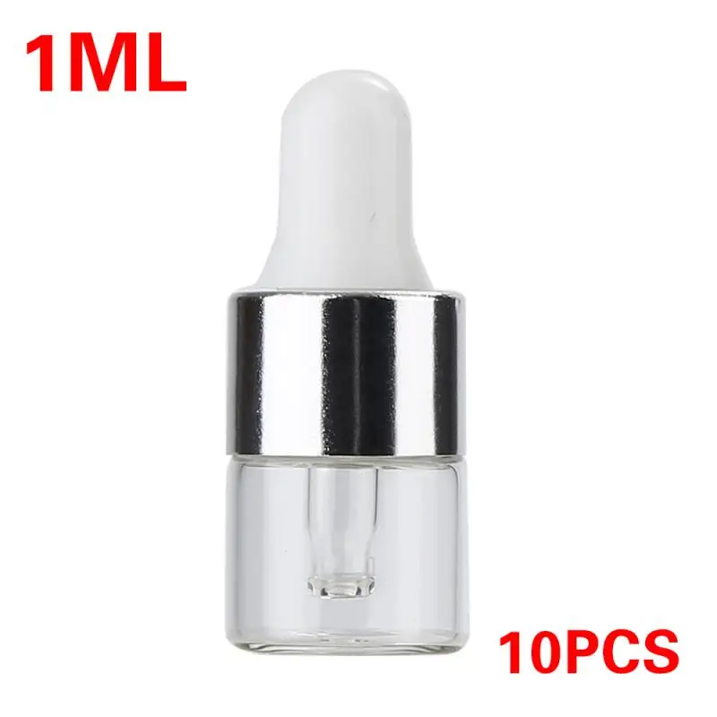 1ml clear 1 мл/2 мл/3 мл мини-бутылка для капель жидкости многоразового использования Esstenial стеклянная бутылка контейнер с стеклянная пипетка для закапывания в глаза - Цвет: 1ml clear