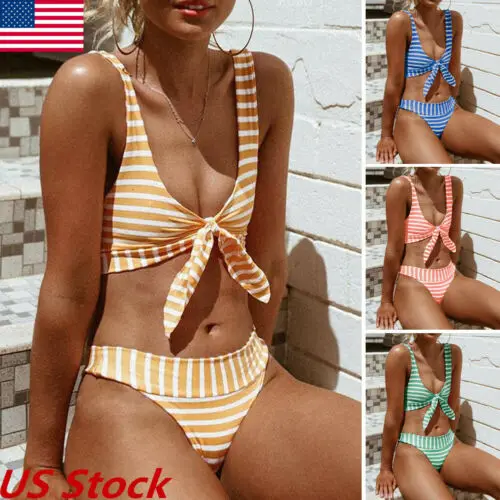 Женский комплект бикини US купальник с высокой талией женский купальный костюм
