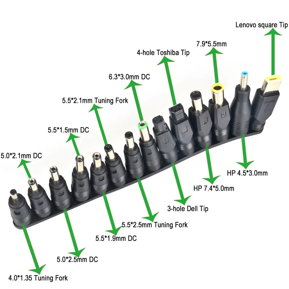 Laptop DC Power Adapter Kits 38 PCS Universal 5.5 mm x 2.1 AC Tips Connector for Lenovo Thinkpad Dell Sony | Электроника