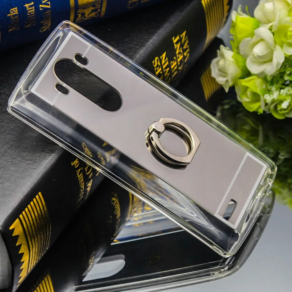 Роскошная мягкая задняя крышка для TPU LG V10 V20 G3 G4 G5 G6 Зеркало чехол телефона кольцо