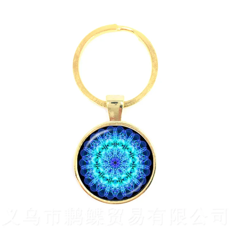 Эмаль Мандала Лотос брелок хна Йога ювелирные изделия для мужчин женщин Шарм арт