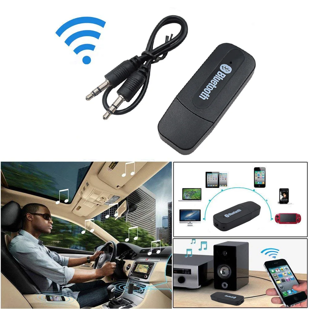 USB Bluetooth автомобильный адаптер AUX комплект черный белый беспроводной портативный