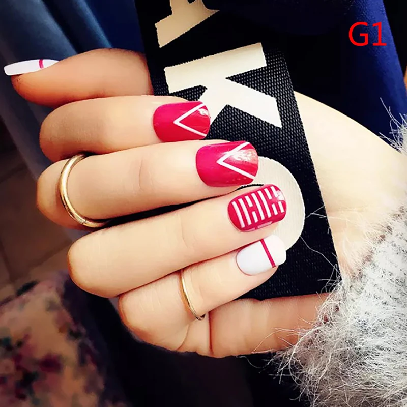 Накладные ногти в полоску 24 шт./компл. | Красота и здоровье