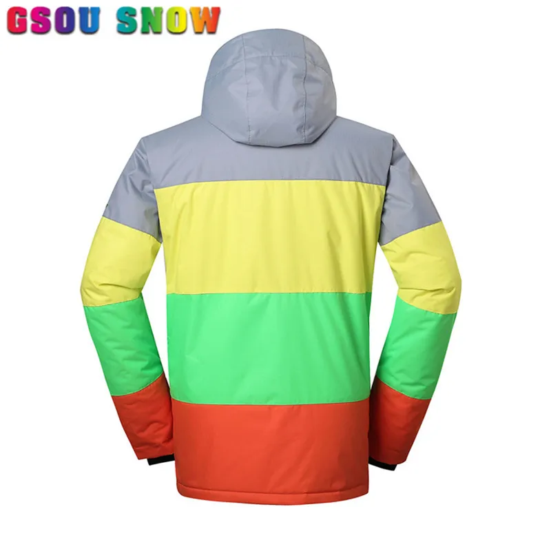 Gsou зимние лыжи куртка мужчины ватным тампоном Теплая Лыжная мне сноуборд