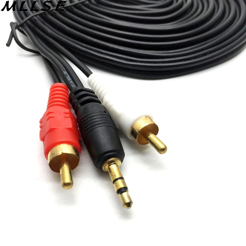 MLLSE 1 шт. 5 м 3 разъем мм 2 RCA аудио кабель адаптер папа Папа AUX для iPod Mp3 Mp4 телефона