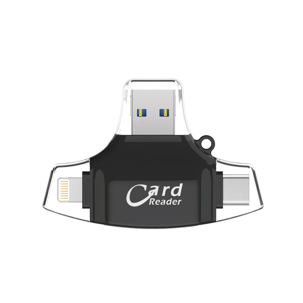 R012-Black Ingelon SD кард-ридер microSD адаптер microsd кардридер SDHC SDXC TF usb c OTG Memory Stick duo RS MMC адаптер для iphone - Цвет: R012-Black