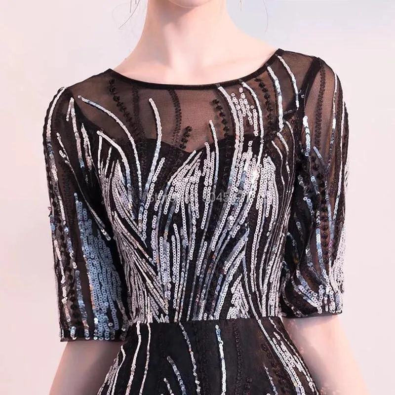 Дубай дизайн вечерние платья с блестками Длина до пола блестящие Robe De Soiree
